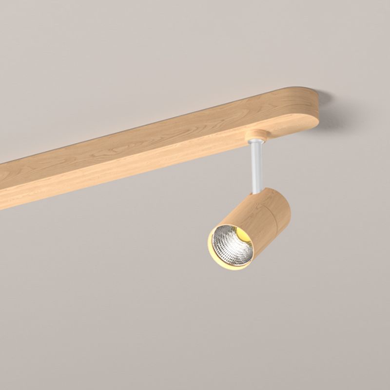 Metal Ceiling Flush Linear 2 / 3 - Light Modern Ceiling Track Light in Wood Color