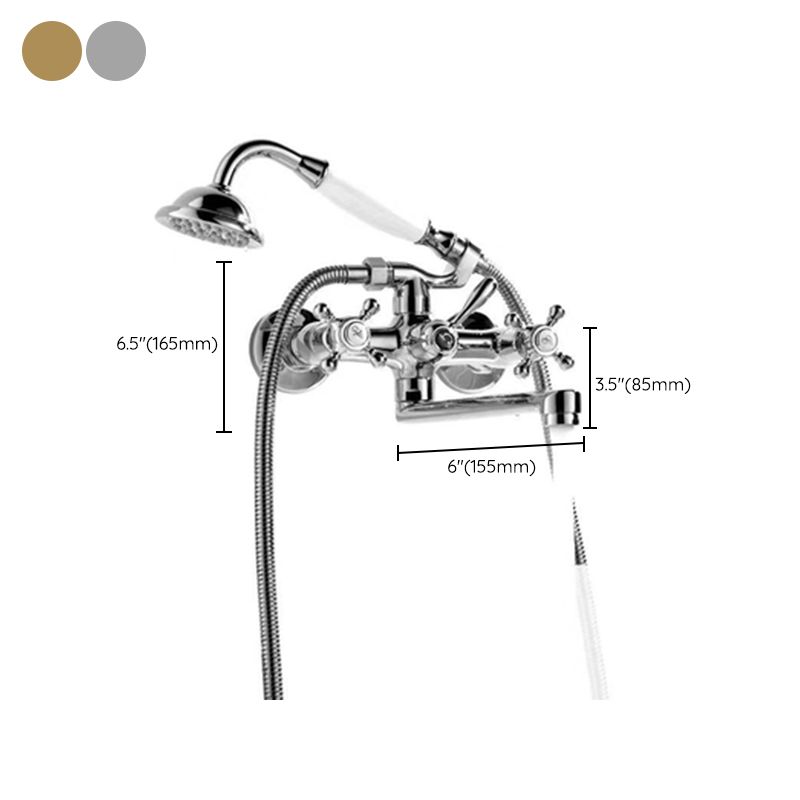 Wall Mounted Bathroom Faucet Metal Swivel Bathroom Faucet with Hand Shower