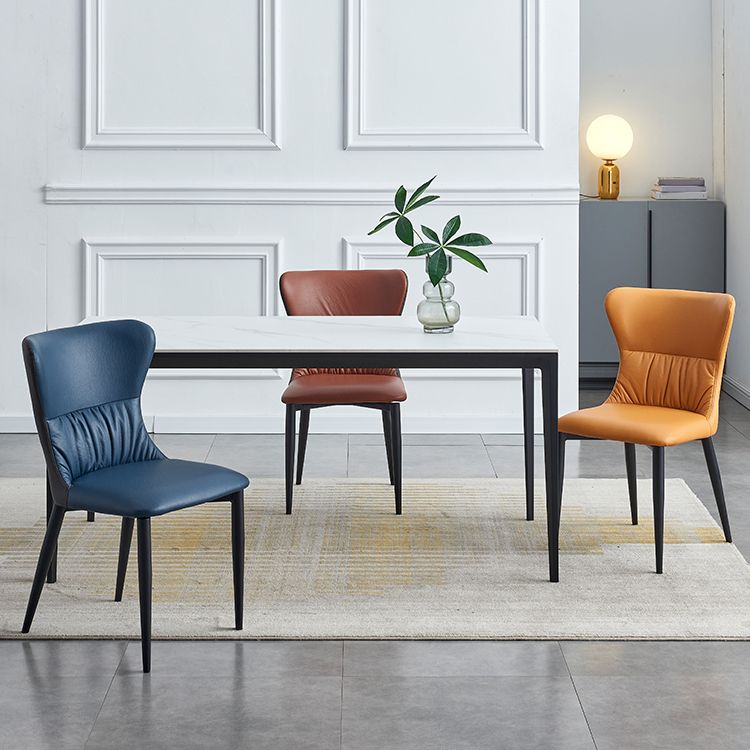 El comedor industrial del metal preside la silla lateral sin brazos del Wingback para el uso en el hogar