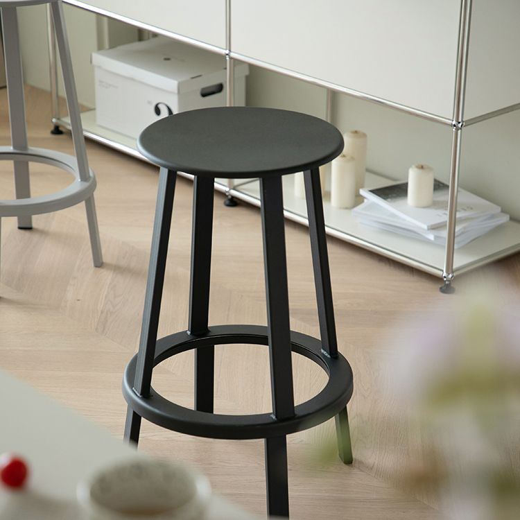 Contemporary Metal Legs Bar Stools Indoor Backless Bar Stool