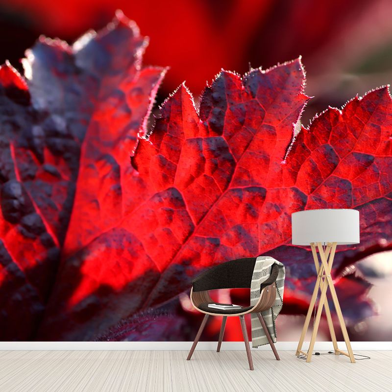 Plant Mural Wallpaper Leaf Surface Pattern for Dining Room Bedroom Home Decor