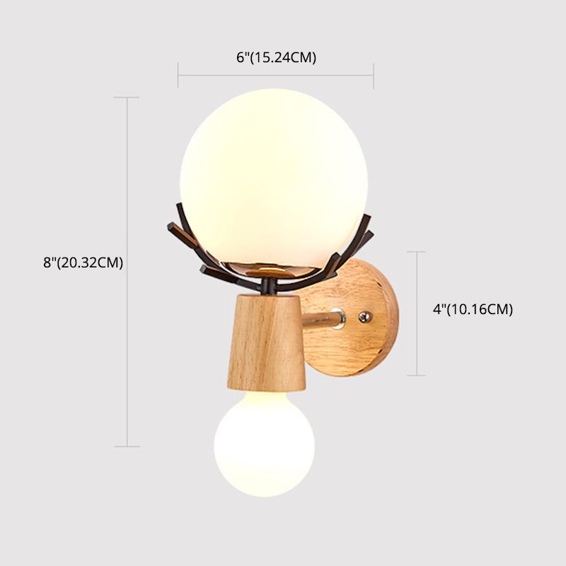 Creative Antler Mini Wall Lamp Nordic Style Solid Wood Simplicity Scone Light for Bedside