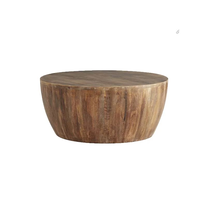 Distressed Wood Coffee Table Scandinavian 14.96" H 1 Single Cocktail Table