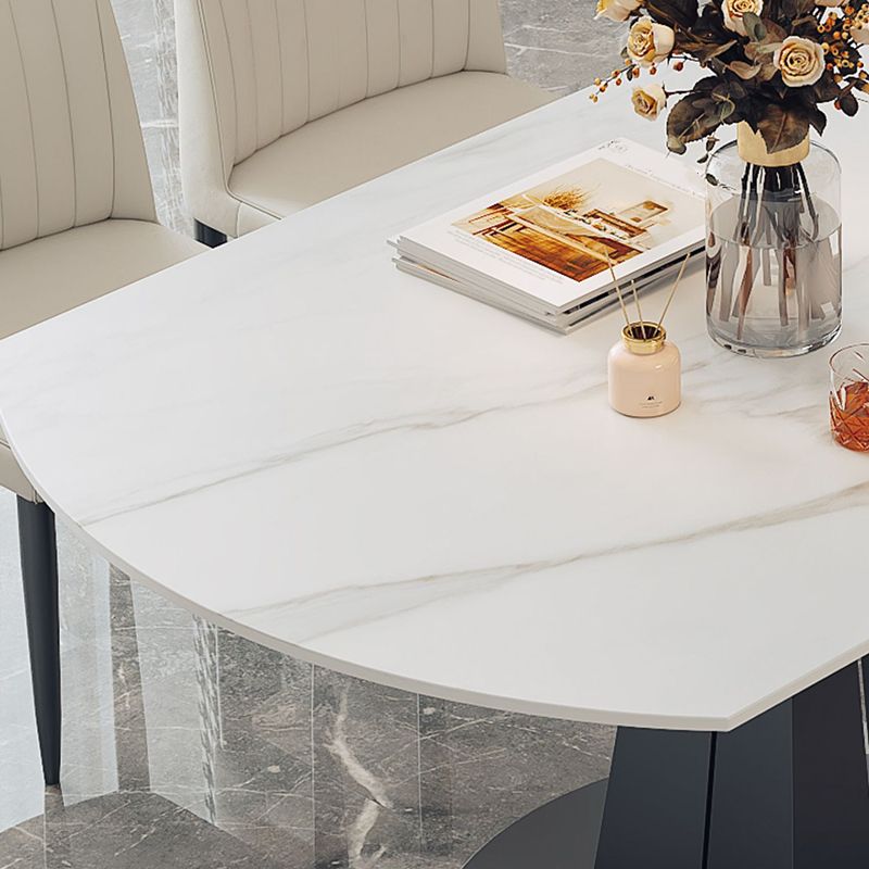 1/5/7 Pcs Modern Stone Round Shape Dinette Table with Armless Chair