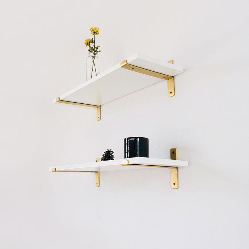 Engineered Wood White Bookshelf Glam Floating Closed Back Bookcase