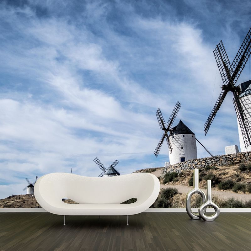 Extra Large Landscapes Windmill Mural Mildew Resistant Wall Art for Home Decor
