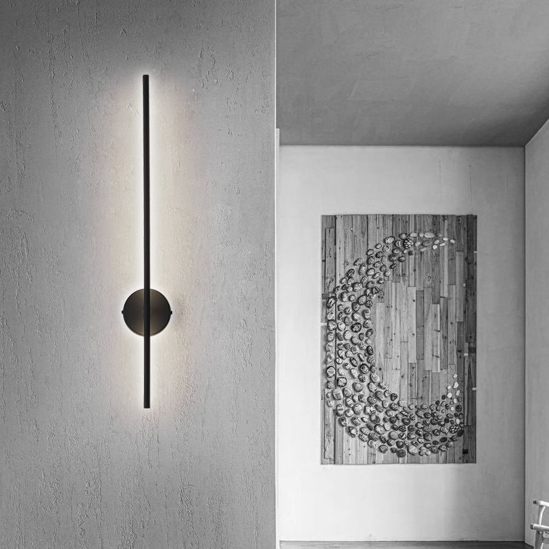 Modern Style Linear Sconce Light Fixture Metal 1 Light Wall Mounted Lighting