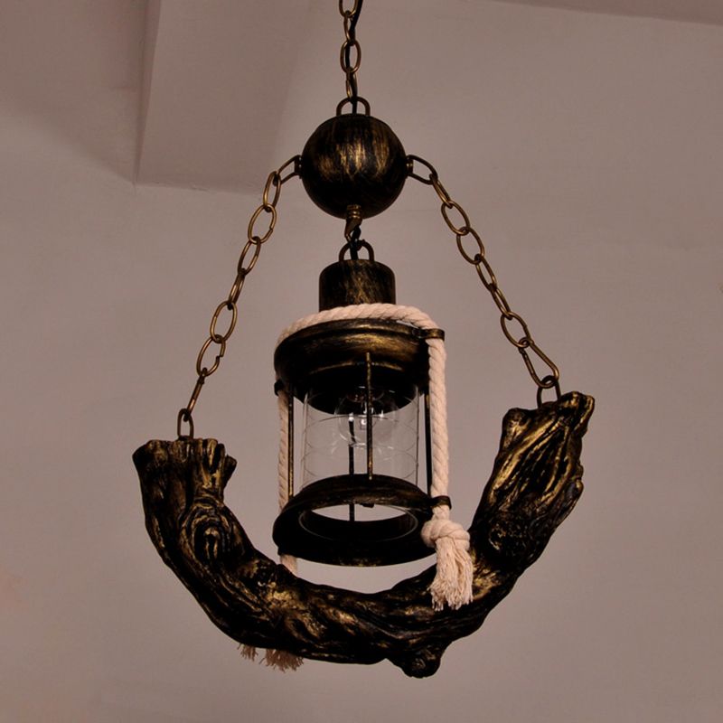 Lampada a sospensione del ristorante a forma di barca a vela in metallo nautico in bronzo 1 ciondolo per goccia in bronzo