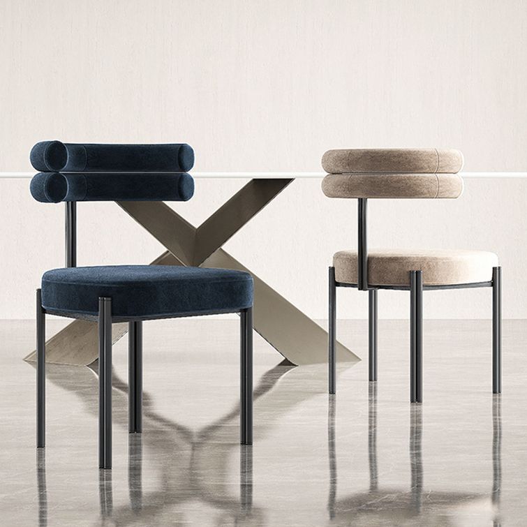 Industrial Velvet Dining Room Chair Open Back Dining Side Chair for Restaurant Use