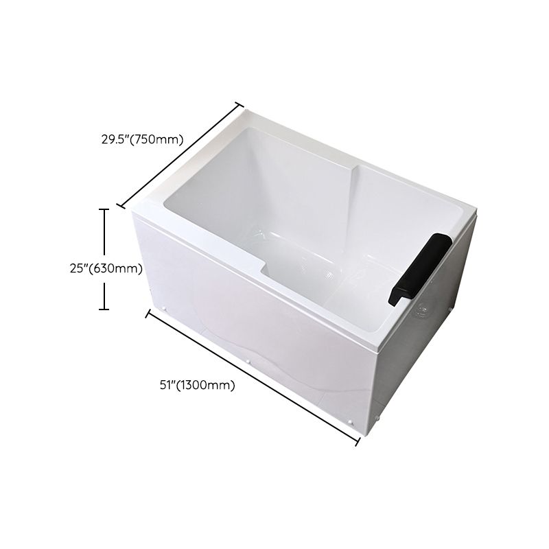 Modern Acrylic Rectangular Tub 29.53-inch Wide Soaking Bathtub