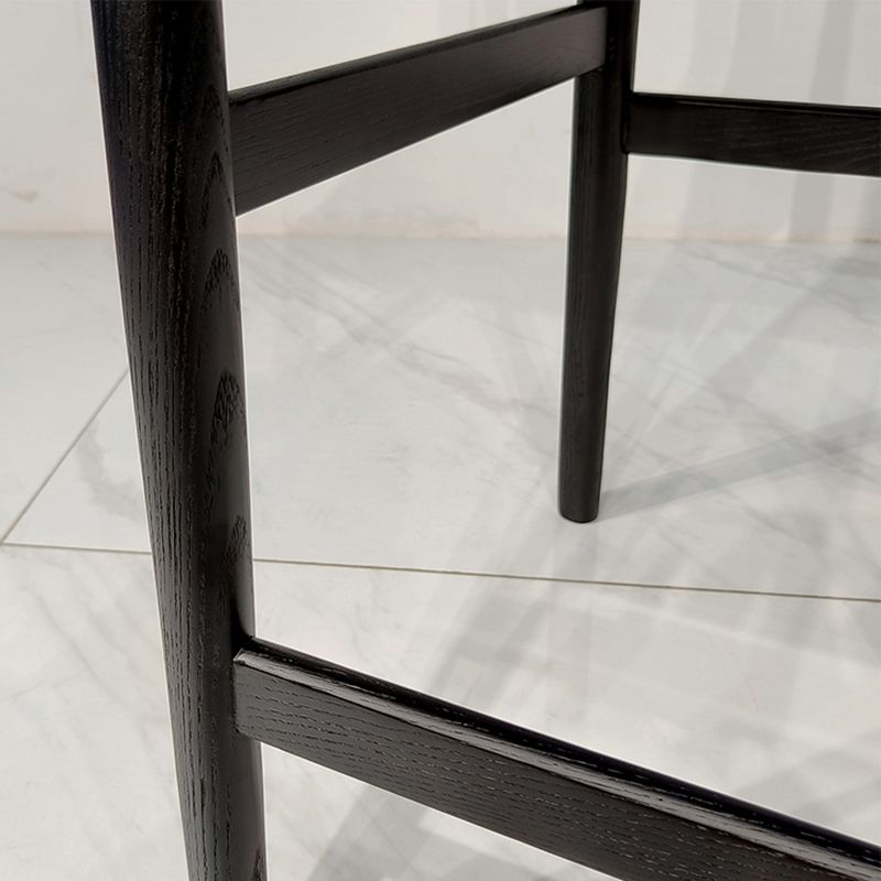 Contemporary 35.4-inch Armless Bar Stool with Solid Wood Base