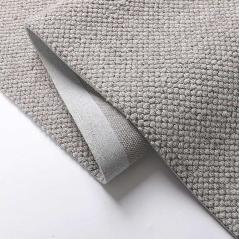 Grey Solid Color Area Rug Modern Polyester Area Carpet Easy Care Rug for Living Room