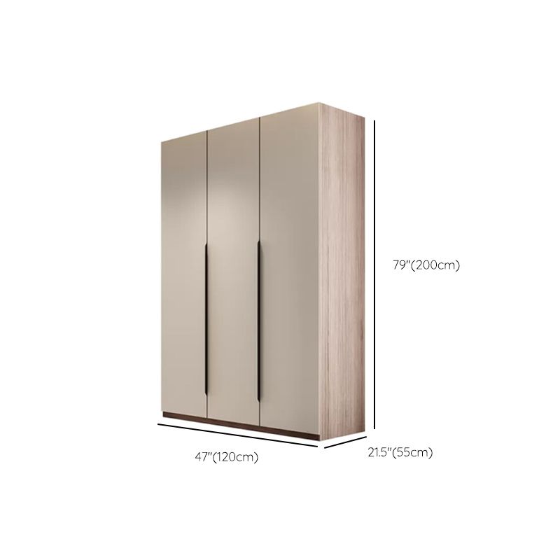 Hinged Storage Cabinet Modern Wardrobe Armoire with Garment Rod