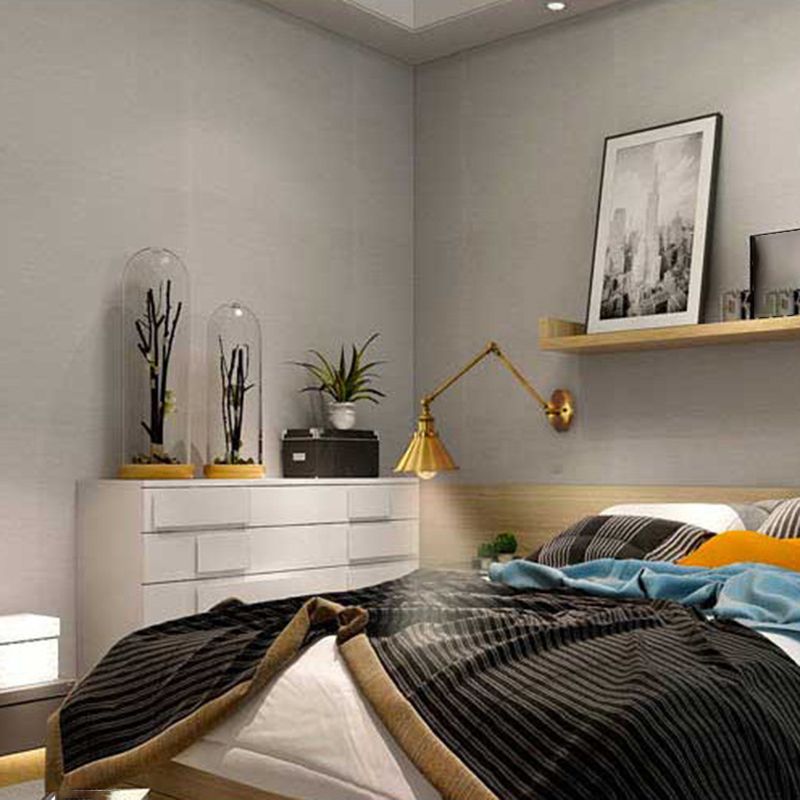 Industrial Style Swing Arm Wall Sconce Metal 1 Light Sconces in Gold for Bedroom