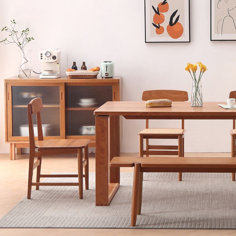 Modern Style Dining Table Rectangle Wood Top Table for Dining Room