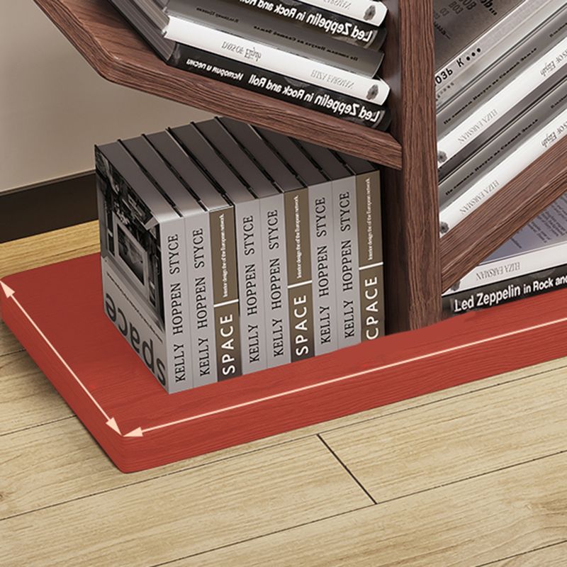 Geometric Bookshelf Modern Wooden Bookcase for Living Room 11.8" W