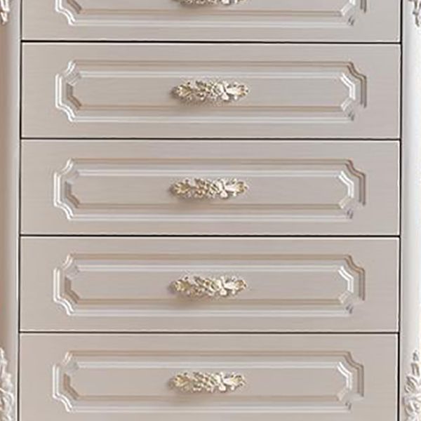 White Wood Storage Chest Dresser Modern Bedroom Storage Chest with Drawers