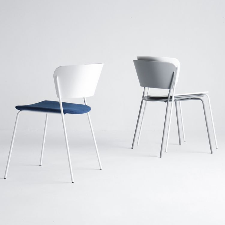Contemporary Dining Chair Open Back Side Chair with Metal Legs for Home Use