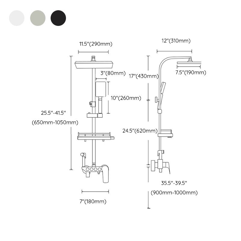 Modern Dual Shower Head Adjustable Spray Pattern Wall Mounted Shower System