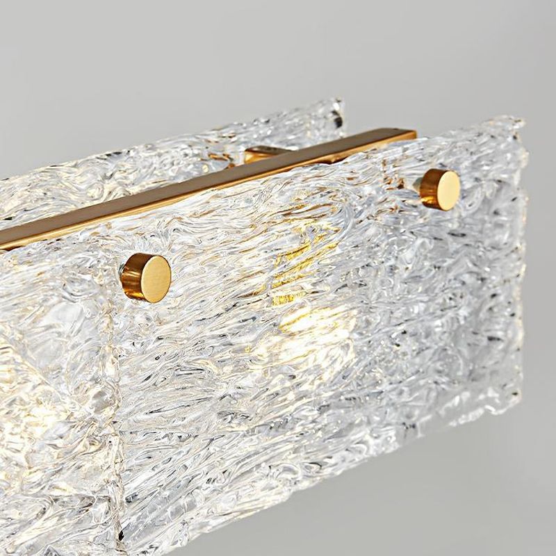 5-Light Modern Golden Kitchen Island Lighting Glass Ceiling Light for Bedroom
