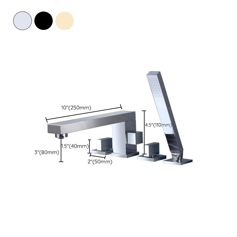 Deck Mounted Metal Freestanding Tub Filler Swivel Freestanding Faucet