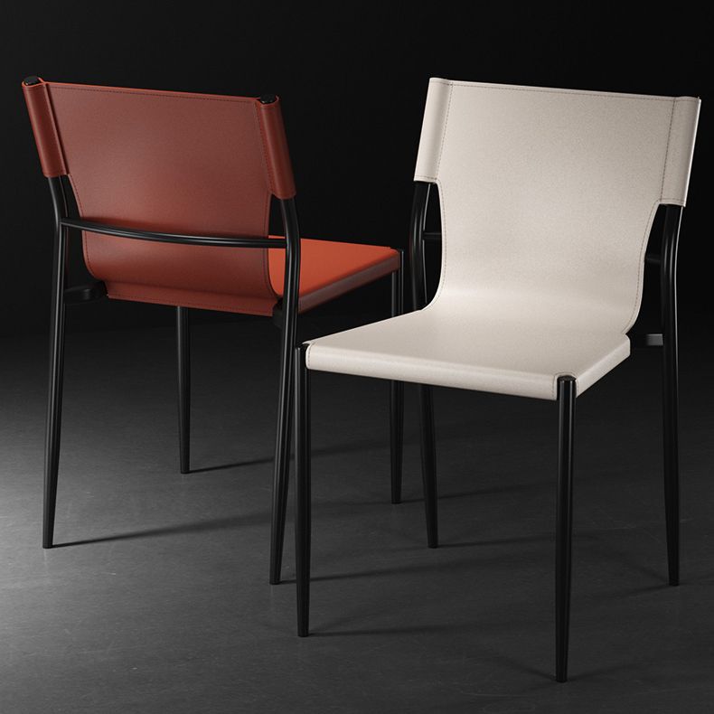 Métal contemporain dinant les chaises sans bras en cuir dinant des chaises pour le restaurant