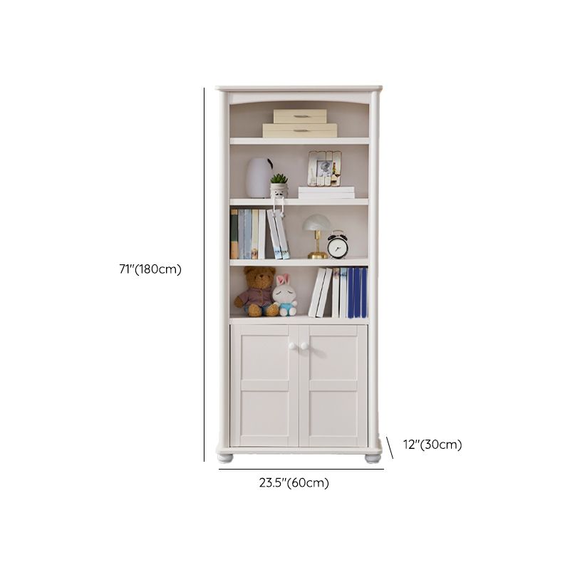 White Wooden Bookshelf Standard Shelves Included Closed Back Bookcase