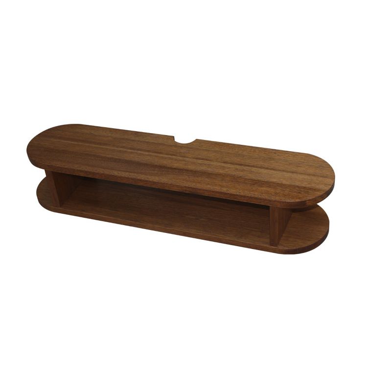 Matte Finish Wall-mounted Media Stand with Shelves Scandinavian Solid Wood TV Console