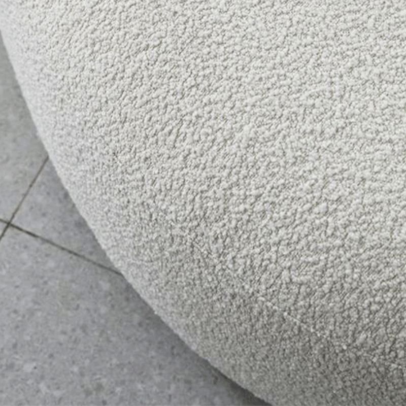 Contemporary Curved Wool Sofa Sloped Armed Sofa in White of 27.56" H