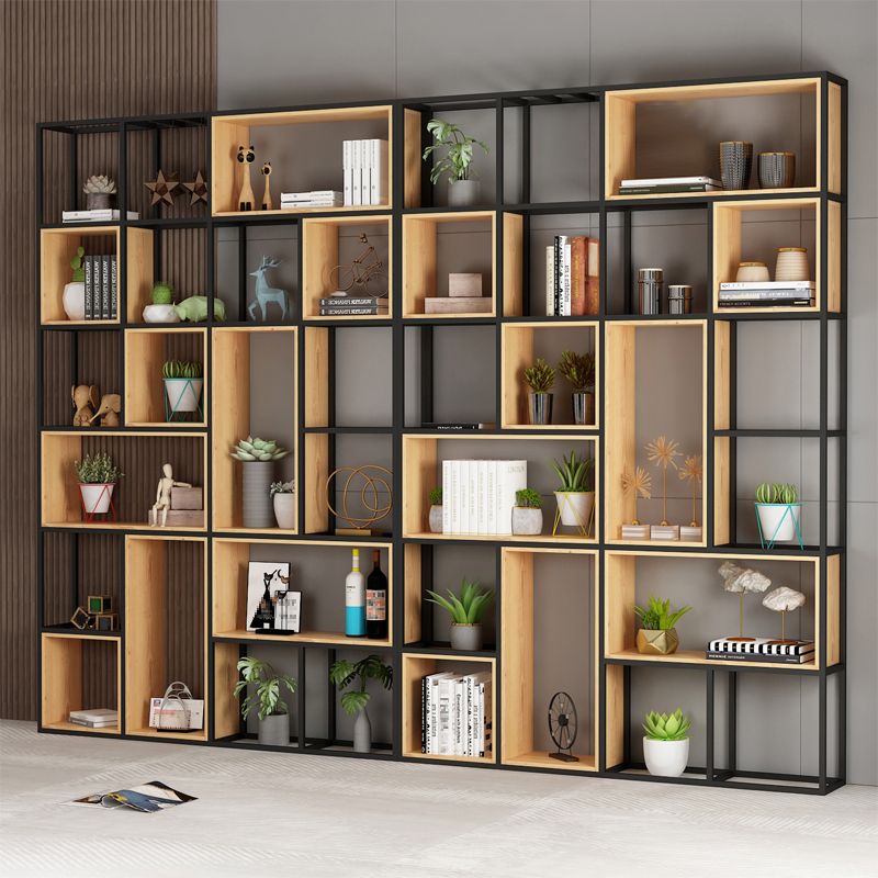 Natural Standard Bookcase Industrial Wooden Open Back Bookshelf