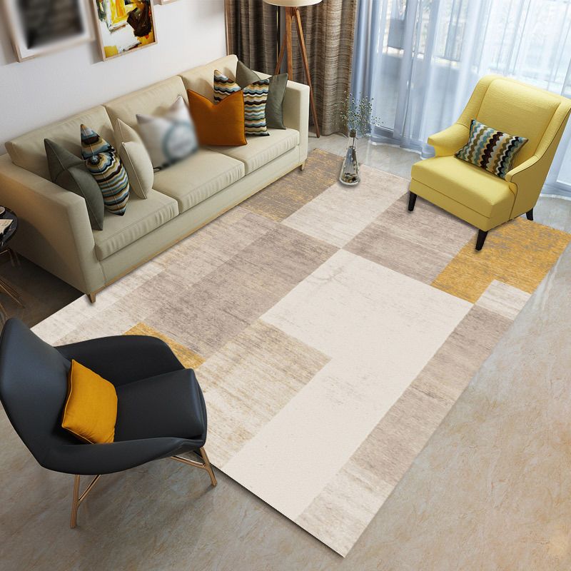 Geometric Indoor Rug Minimalist Carpet Washable Polyester Stain Resistant Area Rug for Home Decor