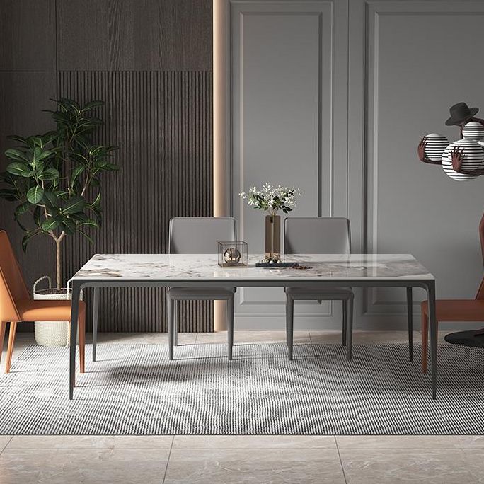 Esstisch aus gesintertem Stein, moderner Stil, rechteckiger Tisch mit 4 Beinen für Zuhause