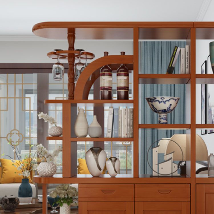 Contemporary 2-drawer Solid Wood 74.8" Tall Accent Cabinet with Doors