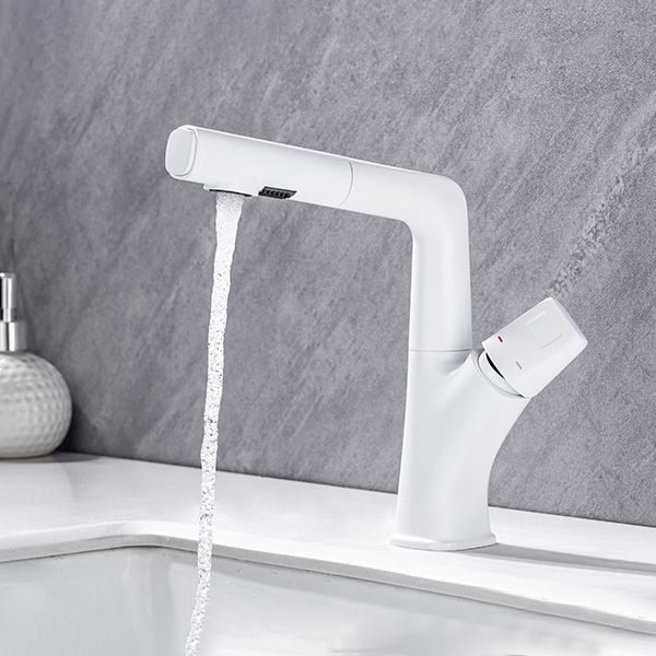 Modern Sink Faucet Lifting Rotary Handle Brass Bathroom Faucet