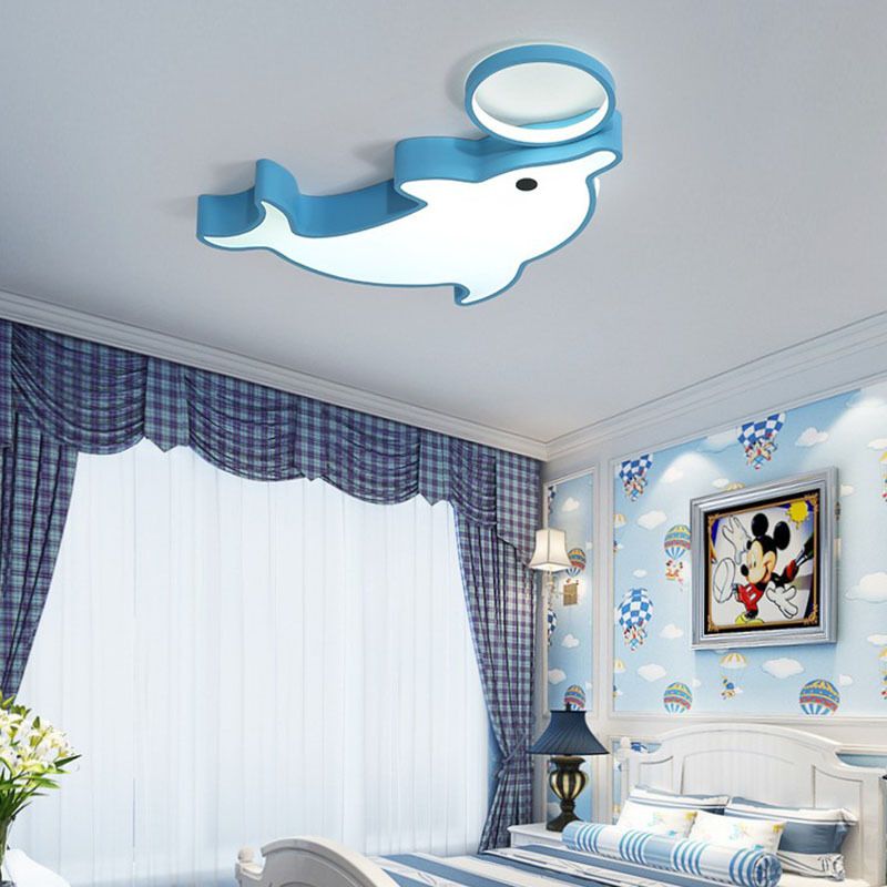 Dolphin Acrylic Ceiling Flush Mount Light Contemporary LED Close To Ceiling Lighting Fixture