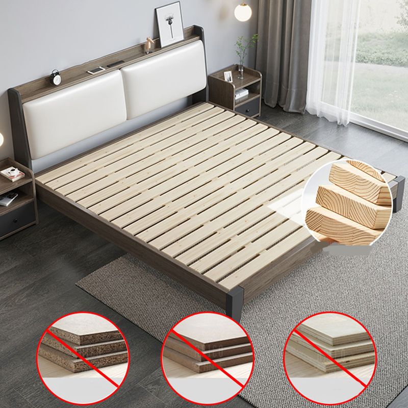 Contemporary Wood and Upholstered Bed Rectangular Standard Bed