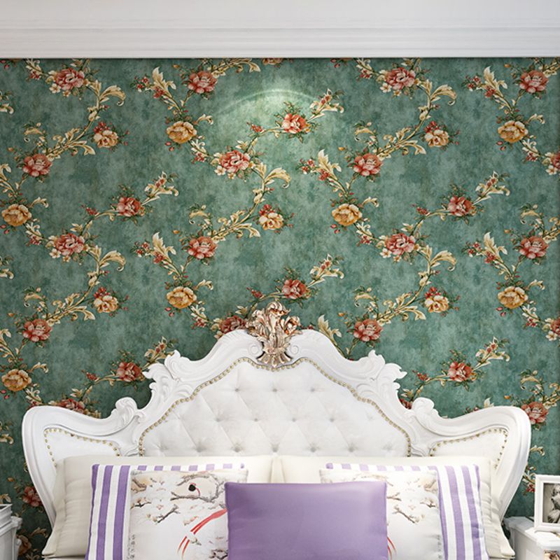Pastelkleur rustiek behangrol 33' L x 20,5" W pioenroos en tak wanddecoratie voor thuis