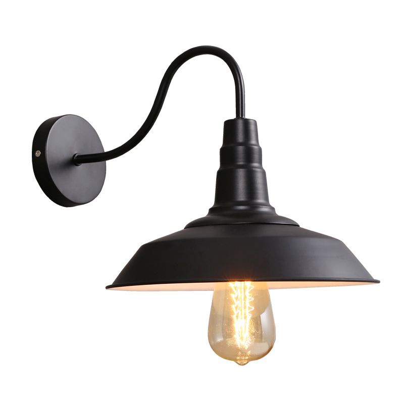 Lumière murale de grange noire dans le style industriel vintage en fer forgé lampe murale simple pour le couloir
