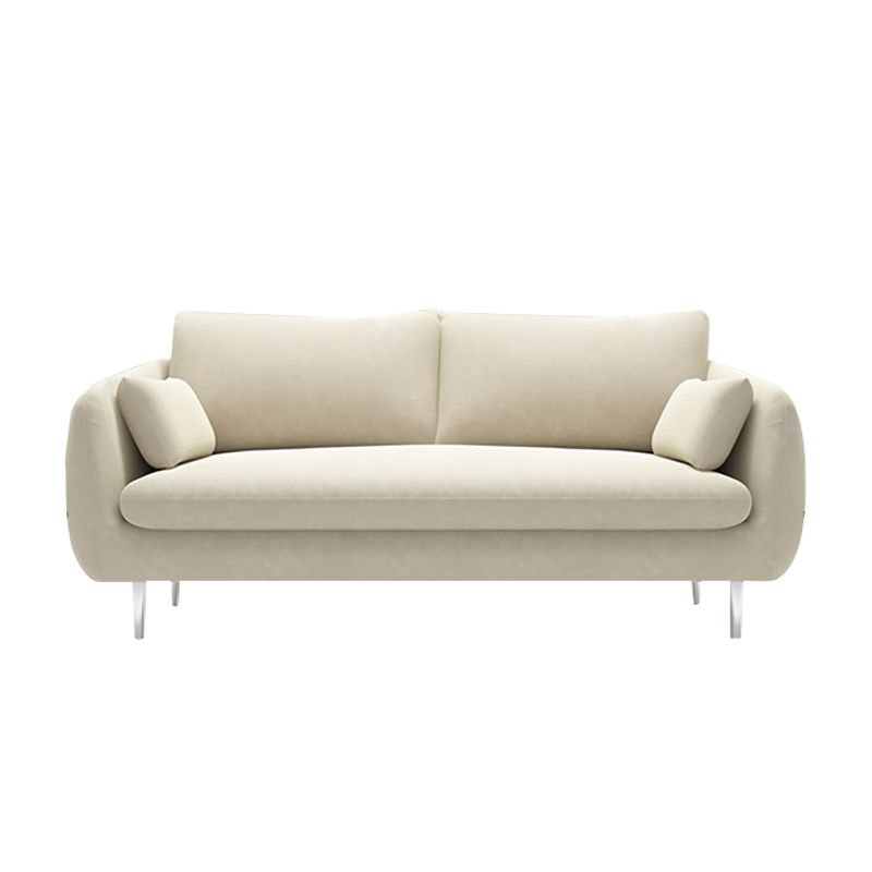 Modern Standard Cushions Sofa 25.5"W Square Arm Sofa with Bolster Pillows for Living Room