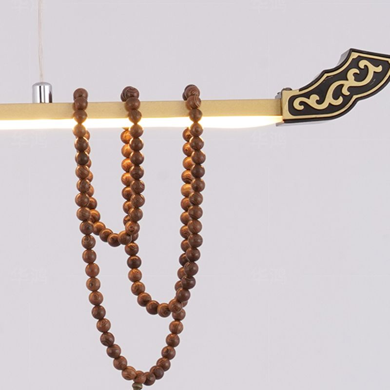 Luces colgantes colgantes lineales de estilo moderno de metal de metal de 2 luces accesorios de iluminación colgantes