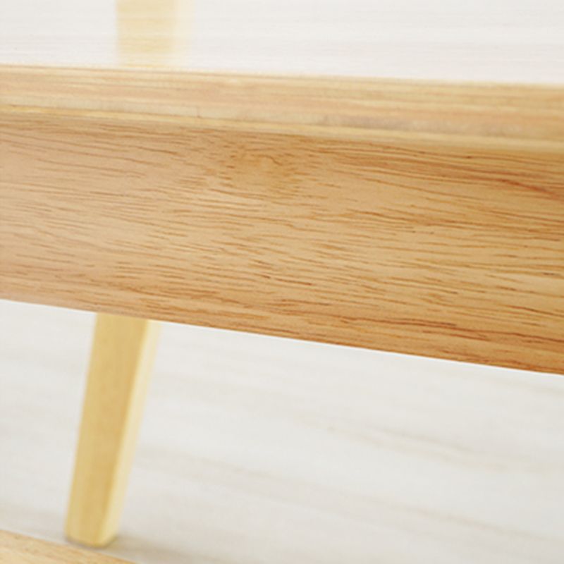 Chaise d'appoint en bois scandinave Home Chaise de salle à manger à dossier ouvert naturel (Ensemble de 2)
