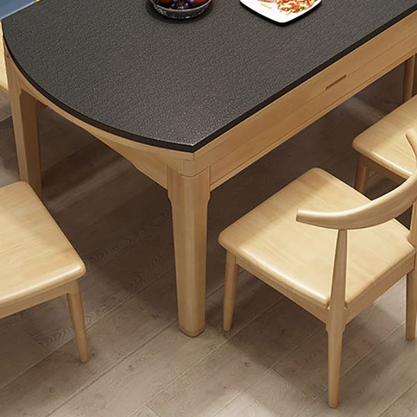 Simplicity Style Dining Site Table Round Stone Furniture with Drop-Leaf