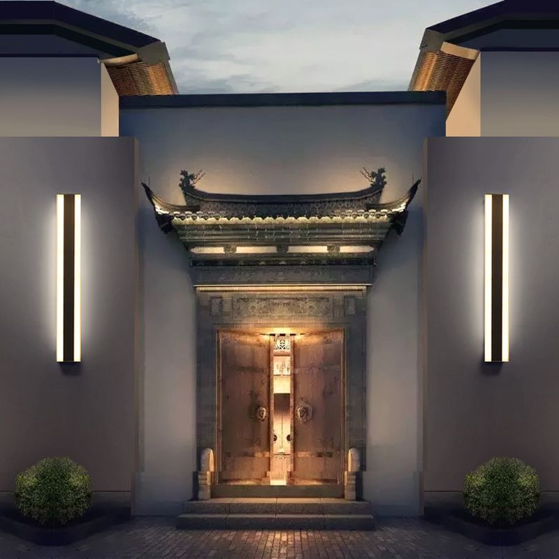 Linearer Schatten moderner Stil Wandleuchten Metall Einleichte Wandmontage Beleuchtung in Schwarz