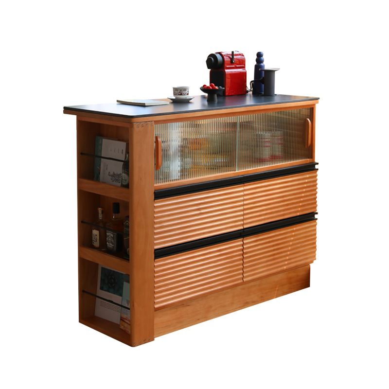 Modern Faux Marble Bar Dining Table Rectangle Bar Table for Kitchen