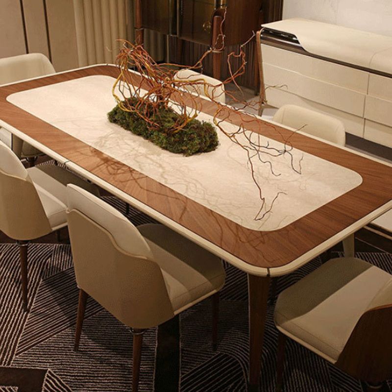 Glam Style Kitchen Dining Chairs Upholstered Side Chairs with Wood Legs