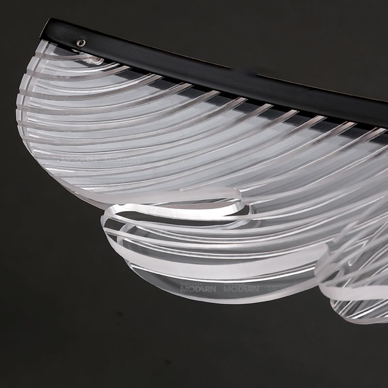 Modern Leaf Island Light 1-Light Restaurant Pendant Lighting Fixtures with Acrylic Shade