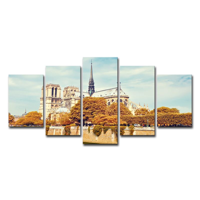 Global Inspired Wall Decor Brown Notre Dame De Paris Wall Art Print, Multi-Piece