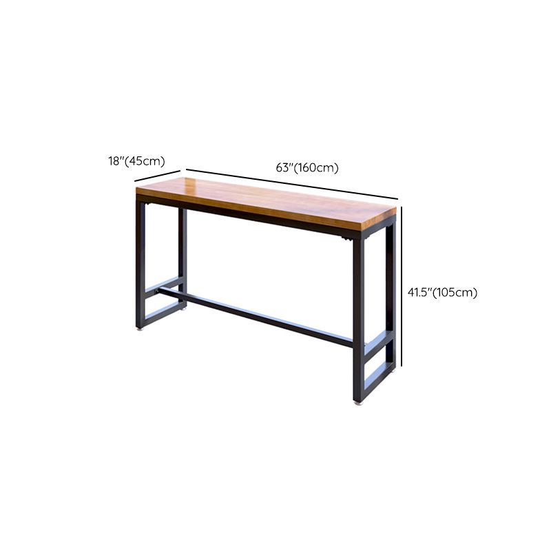 5 Pieces Modern Rectangle Solid Wood Pub Table with High Stools