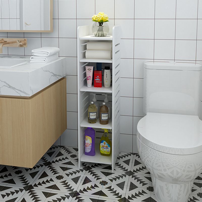 11.81"W Bookcase Contemporary Style Pure White Bookshelf for Home Office