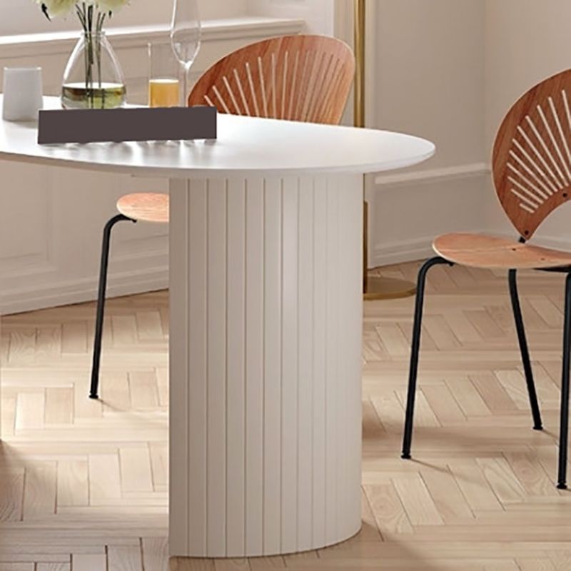 Irregular Shape Dining Table for Restaurant Solid Wood Island Table with Double Pedestal